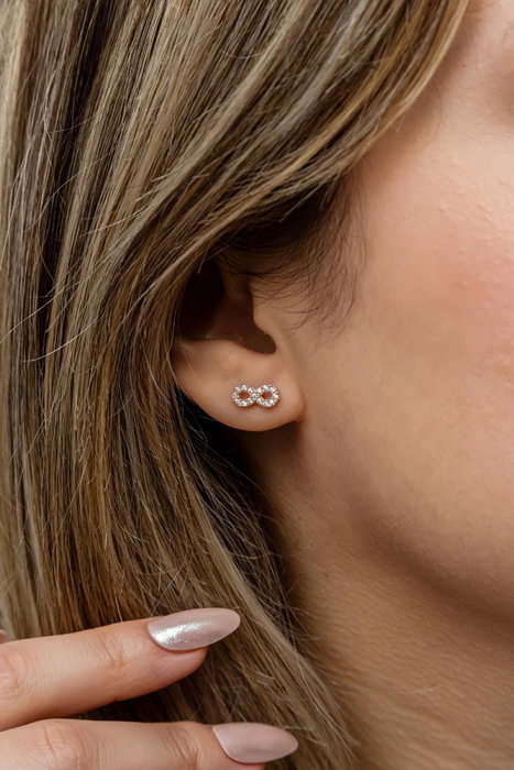 Heliophilia Silver Pendientes de Plata de Ley 925 con Baño de Oro Rosa y Circón